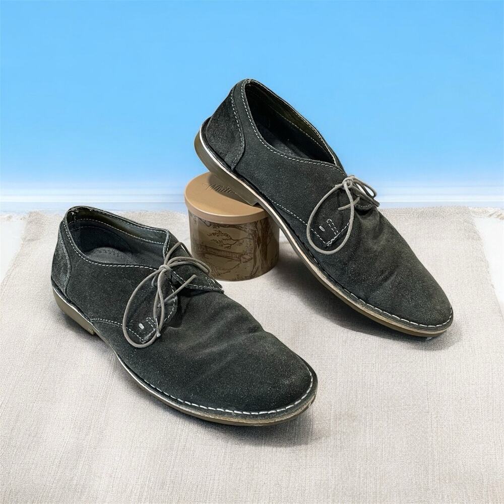 STUDIO INK Dark Gray Suede Leather Oxford Dress Shoes Men’s 11.5 -Office Formal